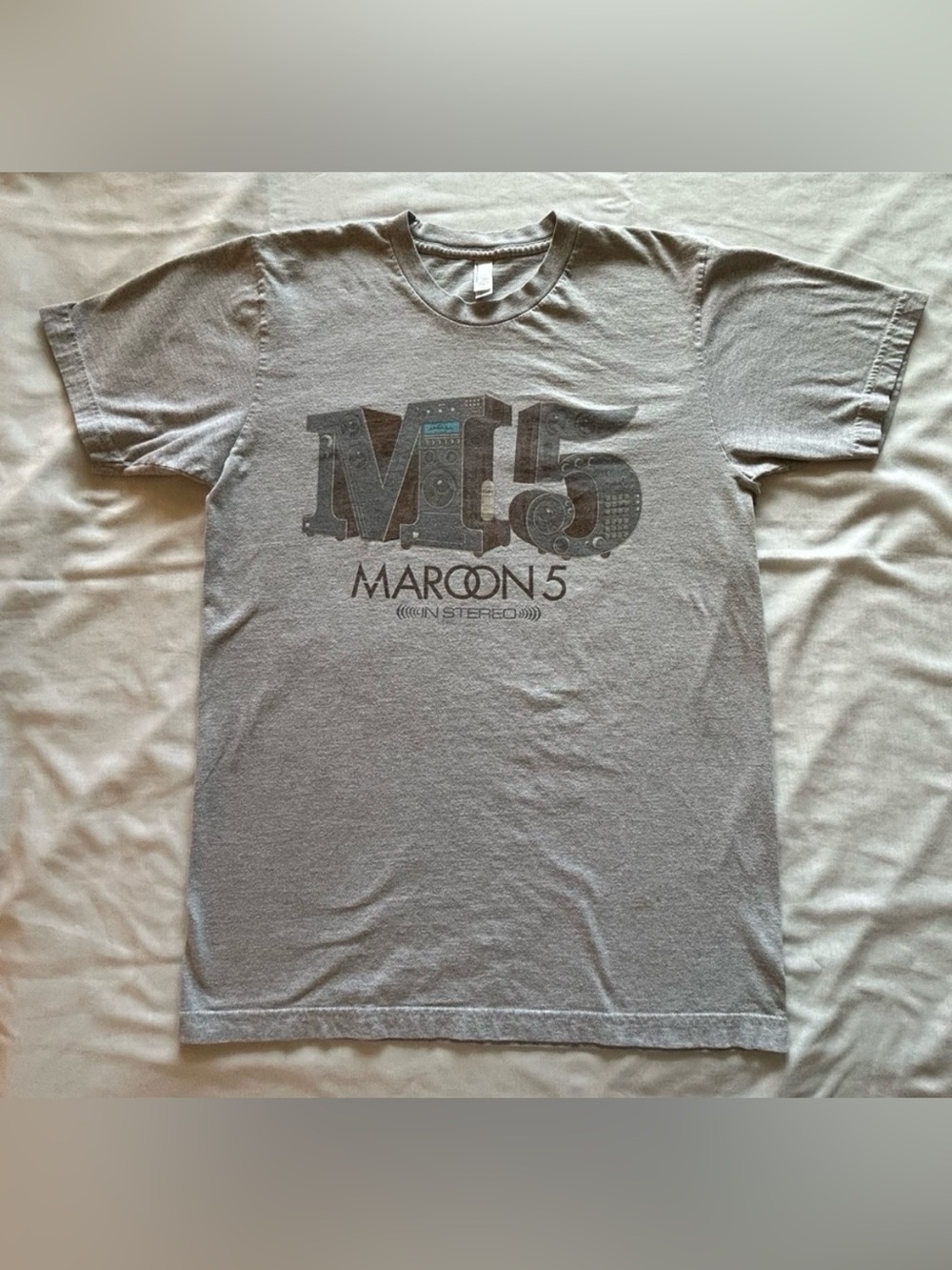 Maroon 5 Gray 2015 World Tour T Shirt Size M